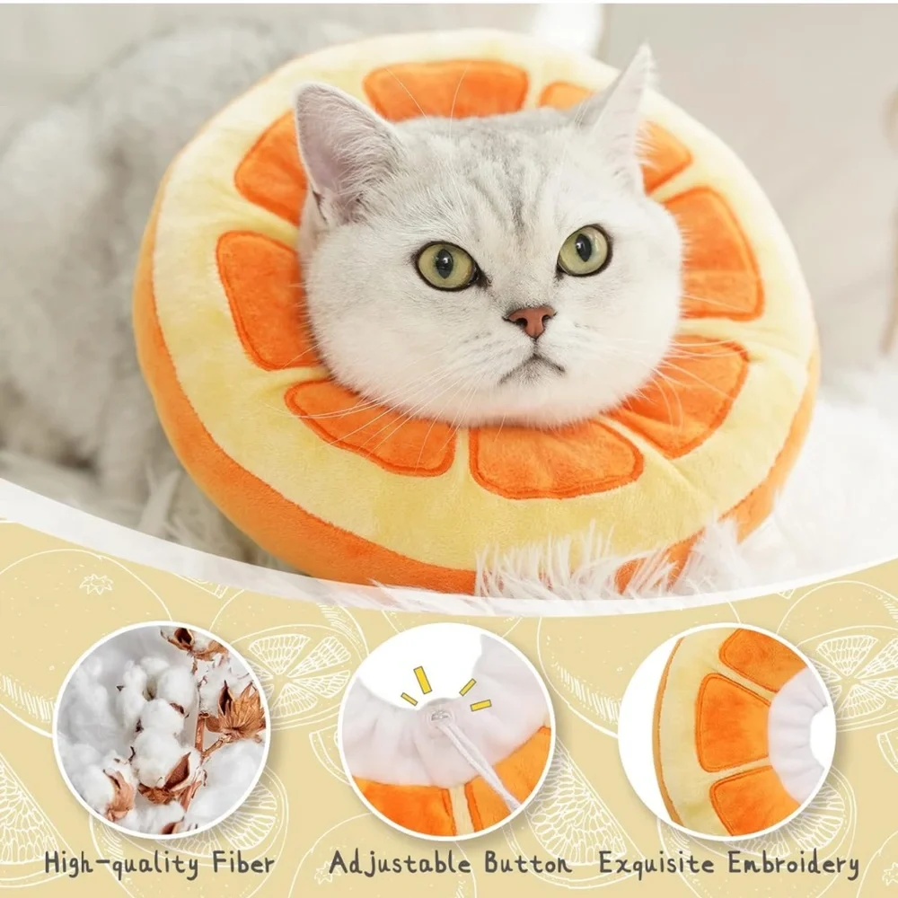 ANWA Adjustable Cat Cone Collar Soft, Cute Cat Recovery Collar New Size Medium